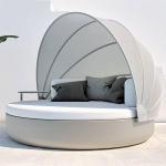 Garden Life Outdoor Living - Vondom - ULM kerek kerti napozó háttámlával, napernyővel