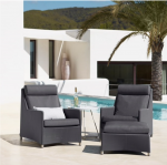 Garden Life - Cane-line DIAMOND magas hátú lounge fotel lábtartóval