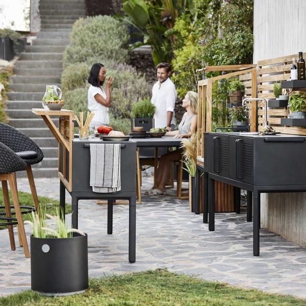 Garden Life Outdoor Living - Cane-line DROP kerti konyha modul teakfa bárpulttal