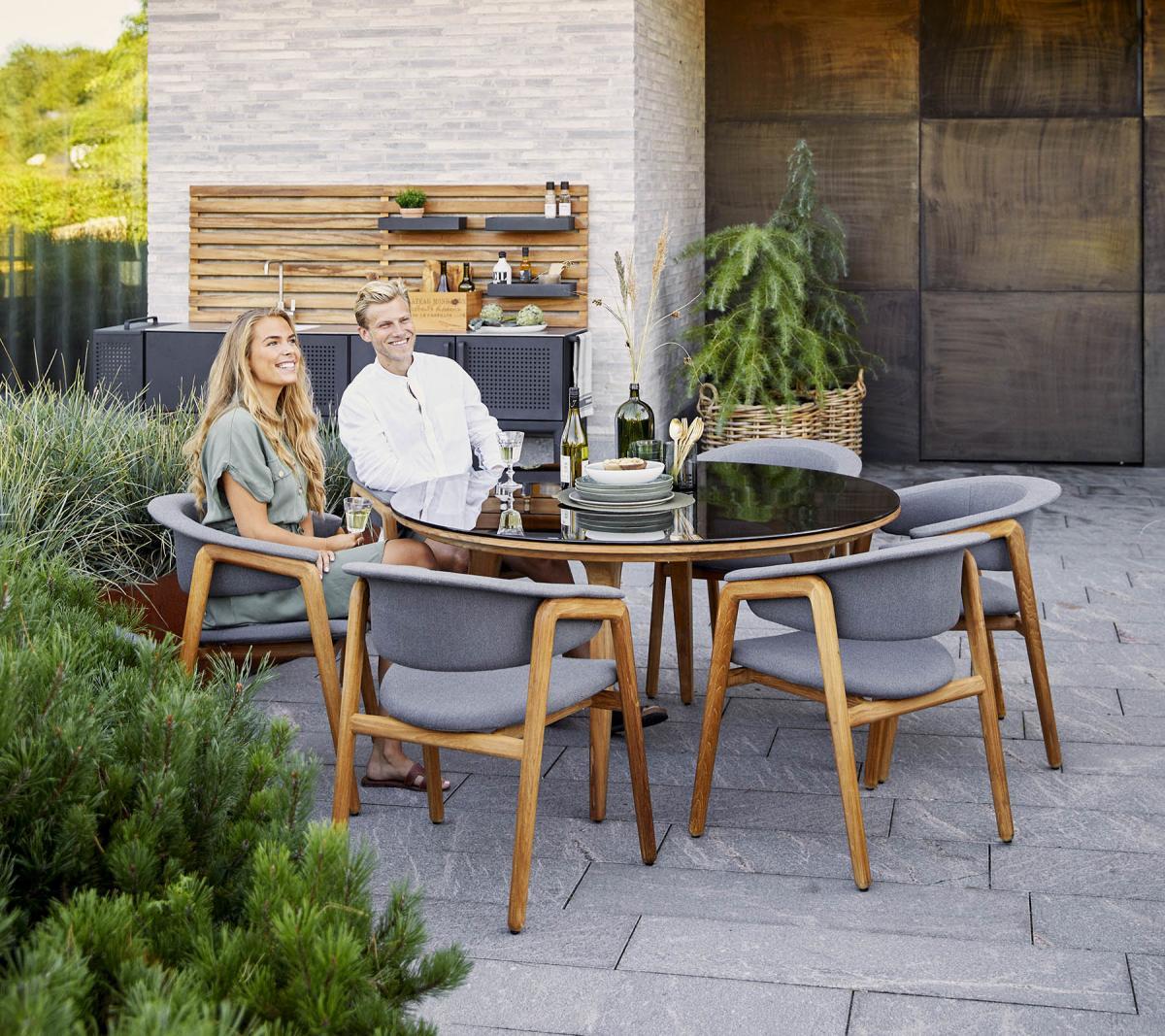 Garden Life Outdoor Living - Cane-line Aspect + Luna kerti luxus étkezőgarnitúra (6 személyes)