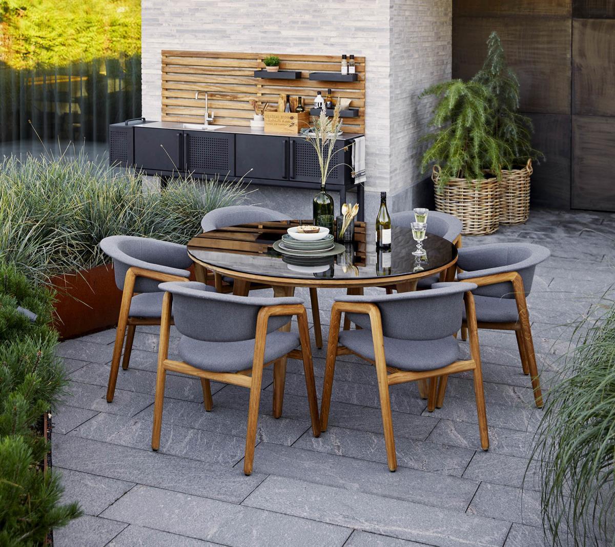 Garden Life Outdoor Living - Cane-line Aspect + Luna kerti luxus étkezőgarnitúra (6 személyes)